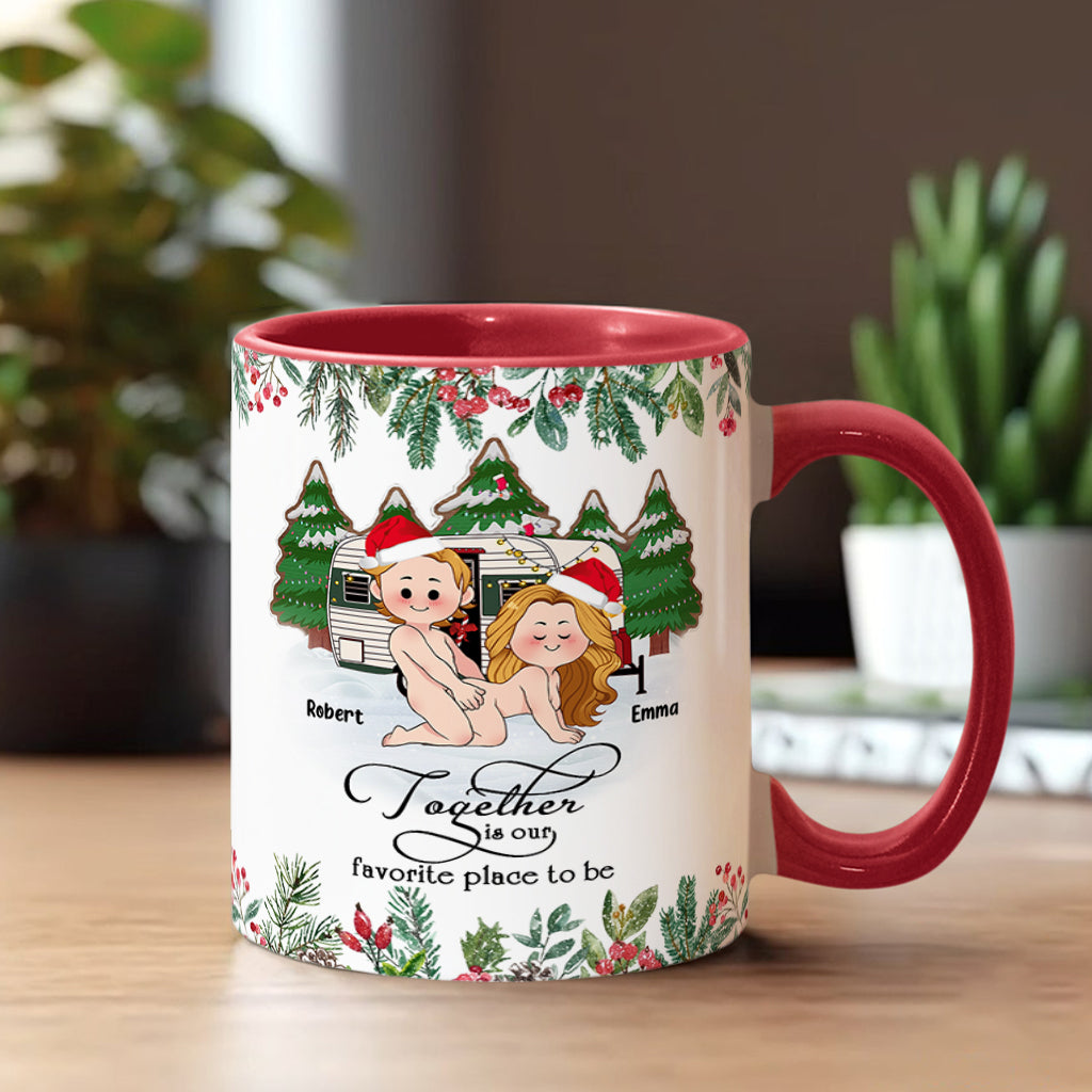 Together Is Our Favorite Place To Be - Personalized Camping Accent Mug