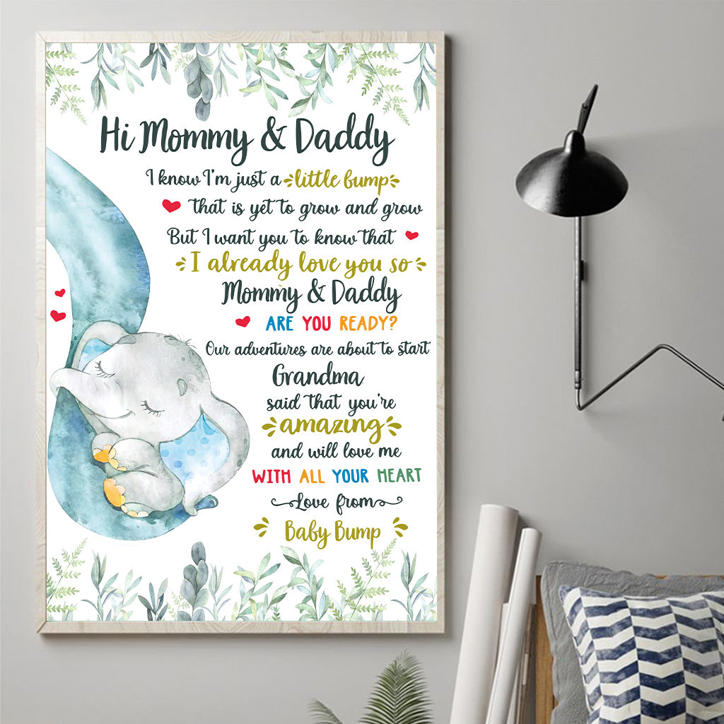 Amour du ventre rond - Toile et affiche personnalisées pour maman