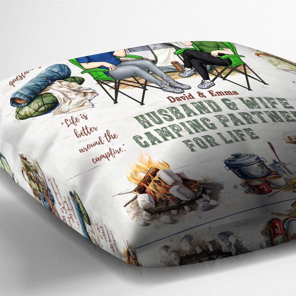 Camping Life - Coussin décoratif de camping personnalisé