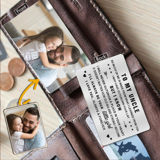 À mon papa - Cadeau pour papa, grand-mère, grand-père, maman, oncle, tante - Carte personnalisée à glisser dans un portefeuille