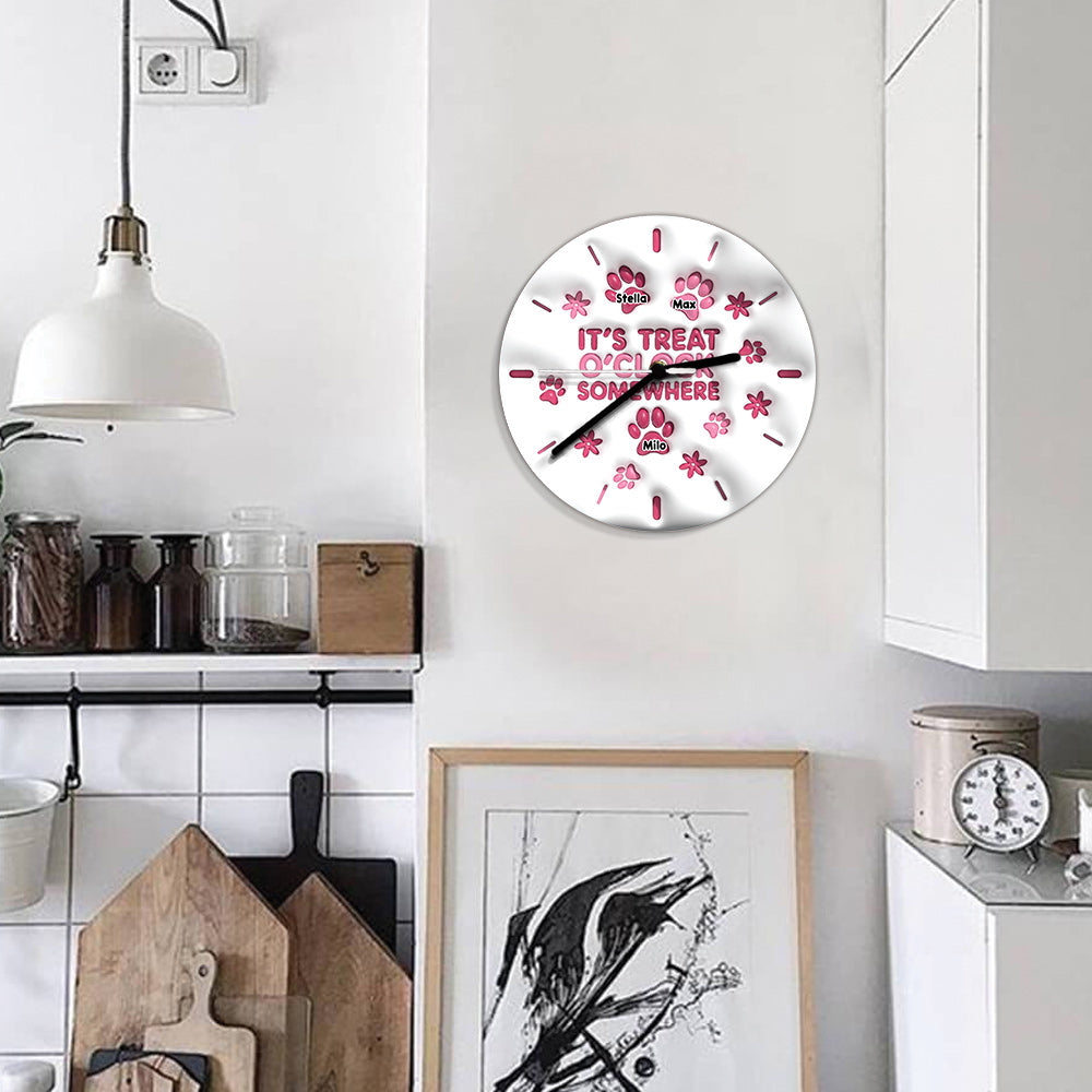 It’s Treat O’clock Somewhere - Personalized Dog Wall Clock
