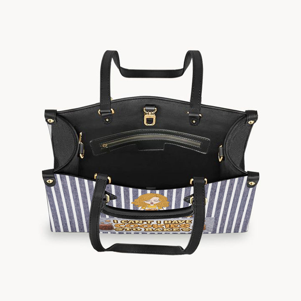 Je ne peux pas, j'ai des biscuits à faire cuire ! - Sac à main en cuir personnalisé pour la pâtisserie