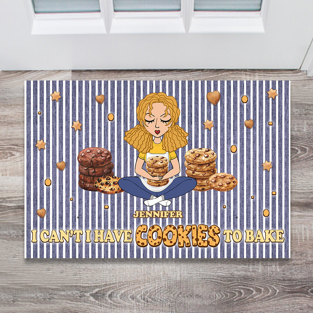 Je ne peux pas, j'ai des biscuits à faire ! – Paillasson personnalisé pour la pâtisserie