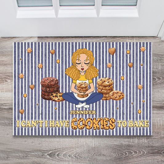 Je ne peux pas, j'ai des biscuits à faire ! – Paillasson personnalisé pour la pâtisserie