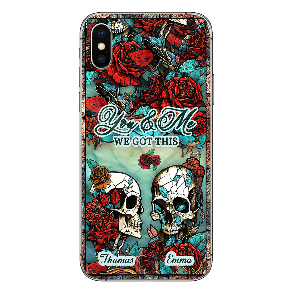 Couple de crânes - Cadeau crâne pour mari, femme, petit ami, petite amie - Coque de téléphone personnalisée