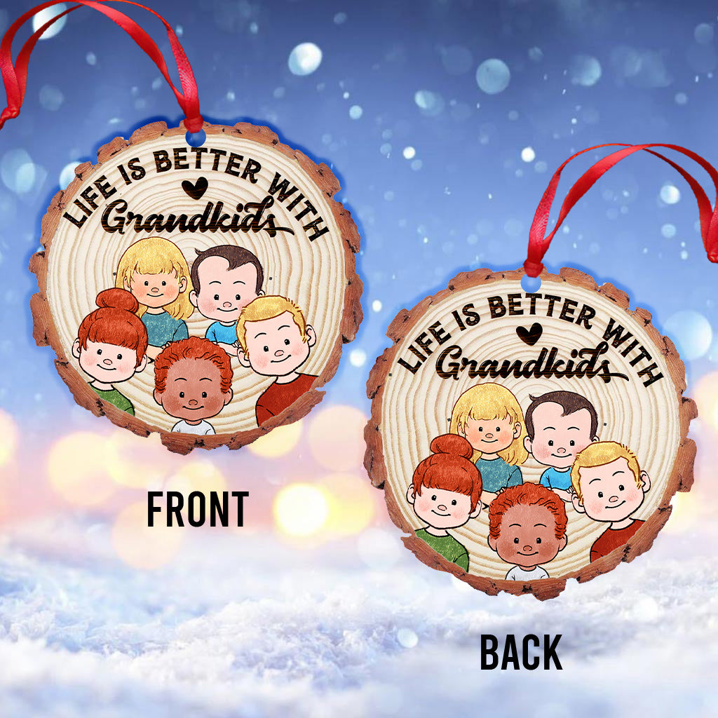 La vie est plus belle avec des petits-enfants - Cadeau pour grand-mère et grand-père - Ornement personnalisé
