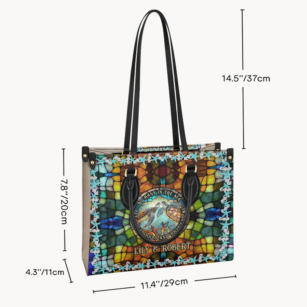 Tant de choses dans la mer - Sac à main personnalisé en cuir de tortue