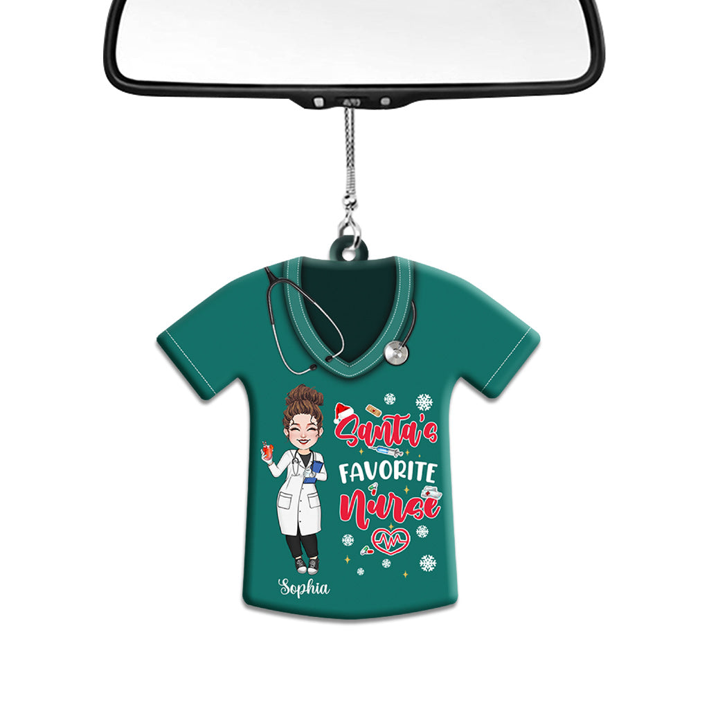Santa's Favorite Nurse - Personalized Nurse Car Ornament