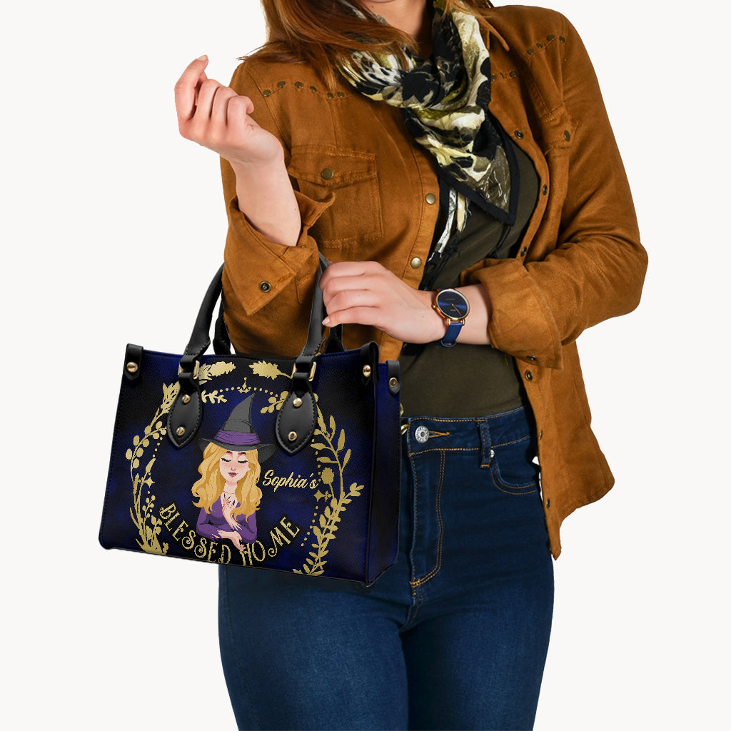 Maison bénie - Sac à main en cuir personnalisé Sorcière