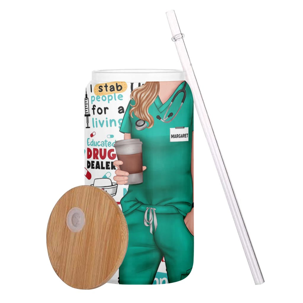 Citations humoristiques sur la vie d'infirmière - Verre à canette personnalisé pour infirmière