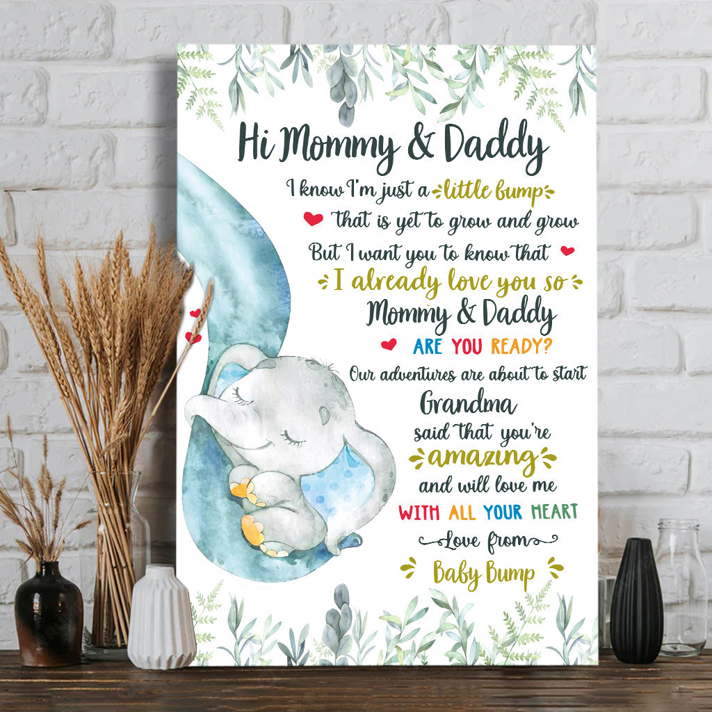 Amour du ventre rond - Toile et affiche personnalisées pour maman