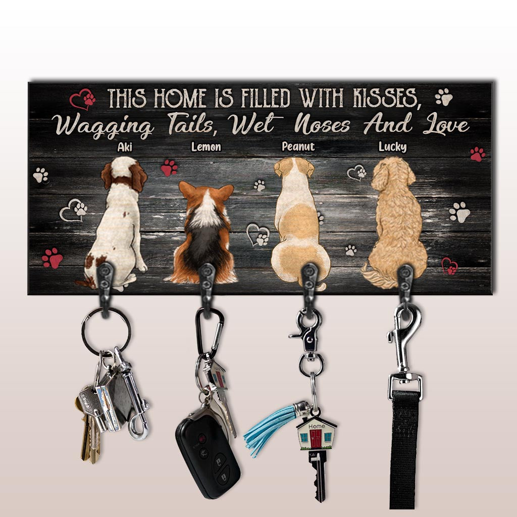 Cette maison est remplie d'amour - Porte-clés pour chien personnalisé