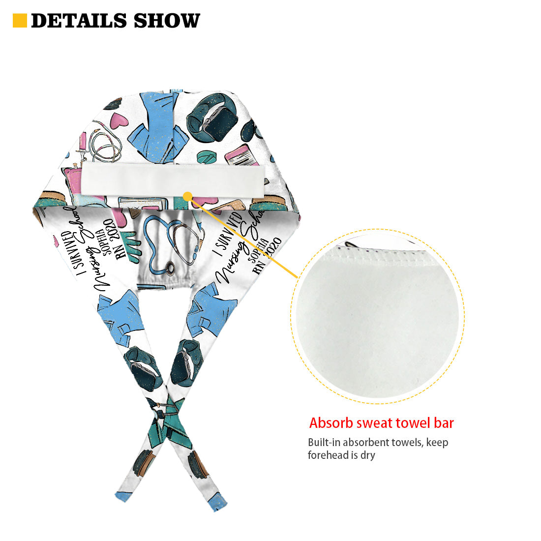 J'ai survécu à l'école d'infirmières - Bonnet d'infirmière personnalisé