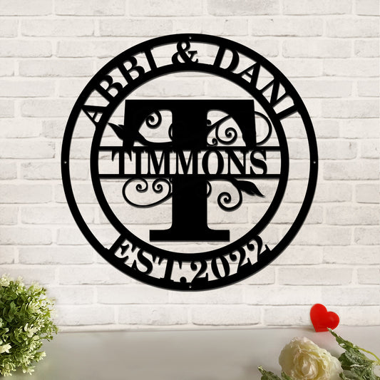 Family Name - Personalized Housewarming Cut Metal Sign