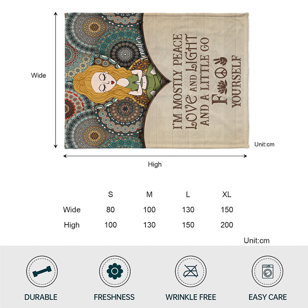 I'm Mostly Peace - Personalized Yoga Blanket