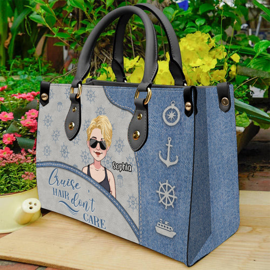 Croisière, on s'en fiche ! - Sac à main en cuir personnalisé pour la croisière