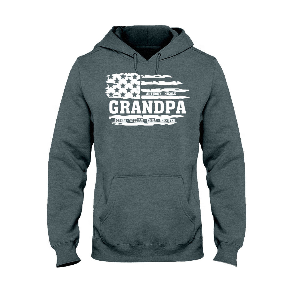 T-shirt et sweat à capuche personnalisés « Grand-père drapeau américain »