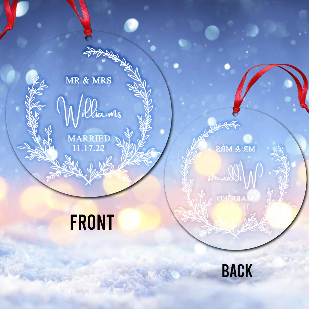 Notre premier Noël en tant que mari et femme - Ornement personnalisé pour couple