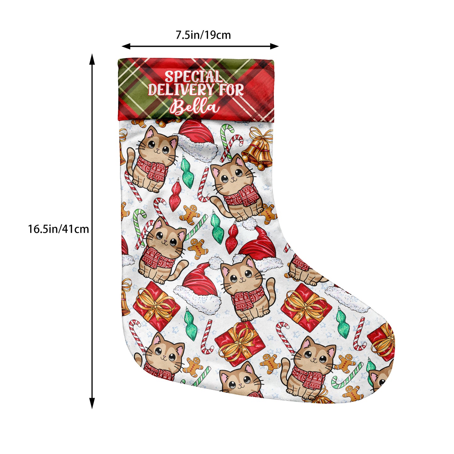 Noël Miaou - Chaussettes de Noël personnalisées pour chats