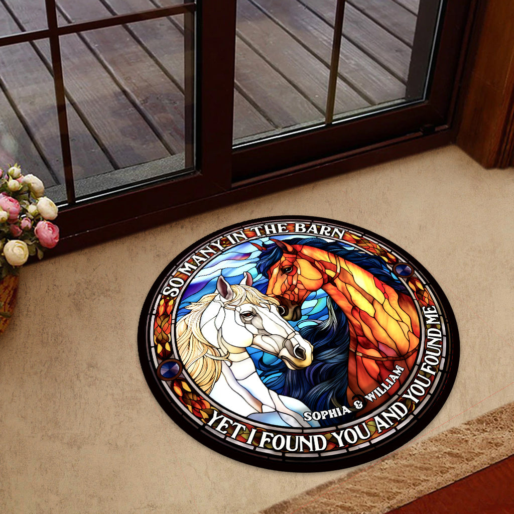 Tant de monde dans l'écurie - Cadeau cheval pour mari, femme, petit ami, petite amie - Paillasson personnalisé