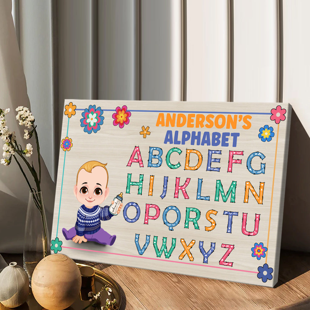 Affiche de l'alphabet - Toile et affiche personnalisées pour enfants