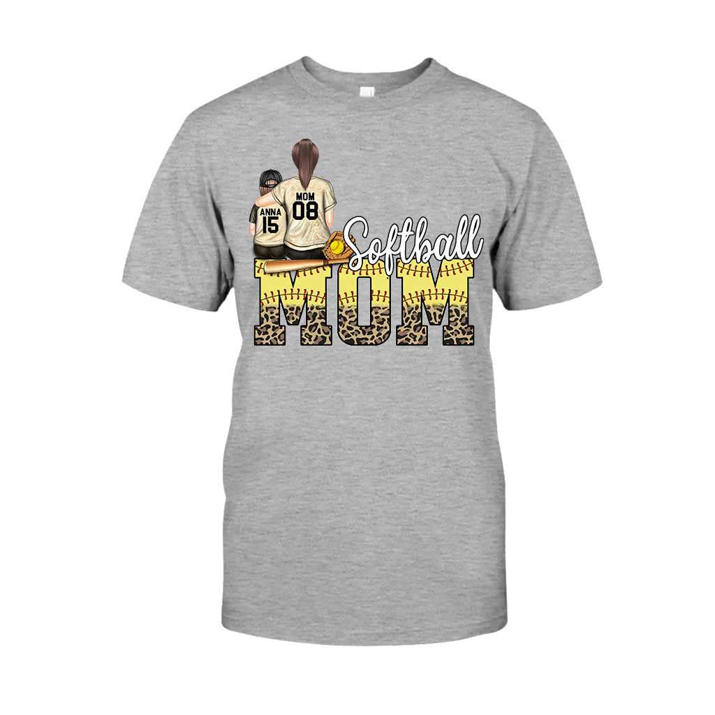 Maman de joueuse de softball - Cadeau de softball pour maman - T-shirt et sweat à capuche personnalisés