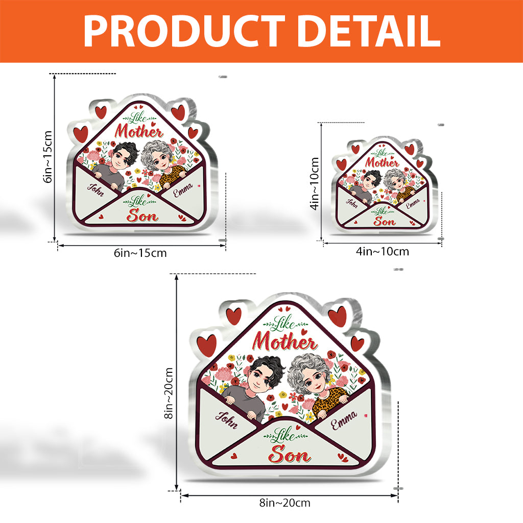 Like Mother - Gift for mom, daughter, son - Personalized Custom Shaped Acrylic Plaque