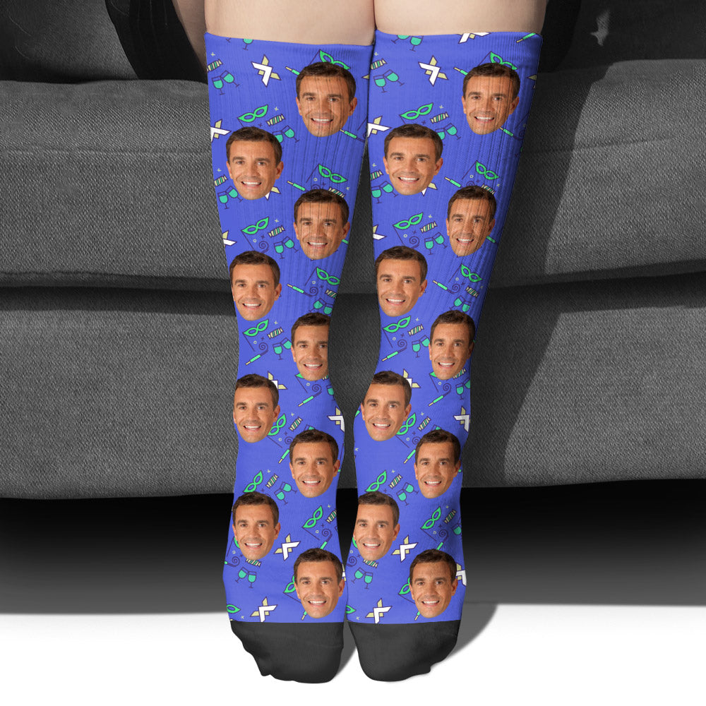 Chaussettes personnalisées pour oncle - Motifs de fête personnalisés