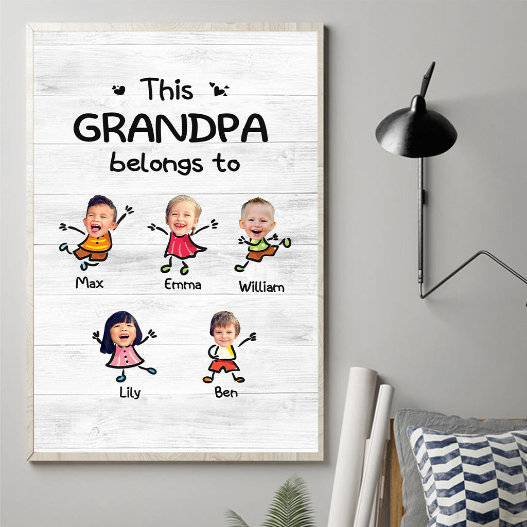 Ce grand-père appartient à - Toile et affiche personnalisées pour grand-père