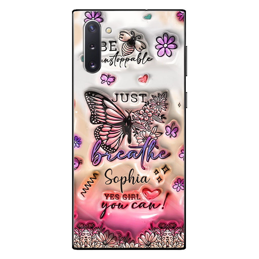 Positive Affirmations Butterfly - Personalized Butterfly Clear Phone Case