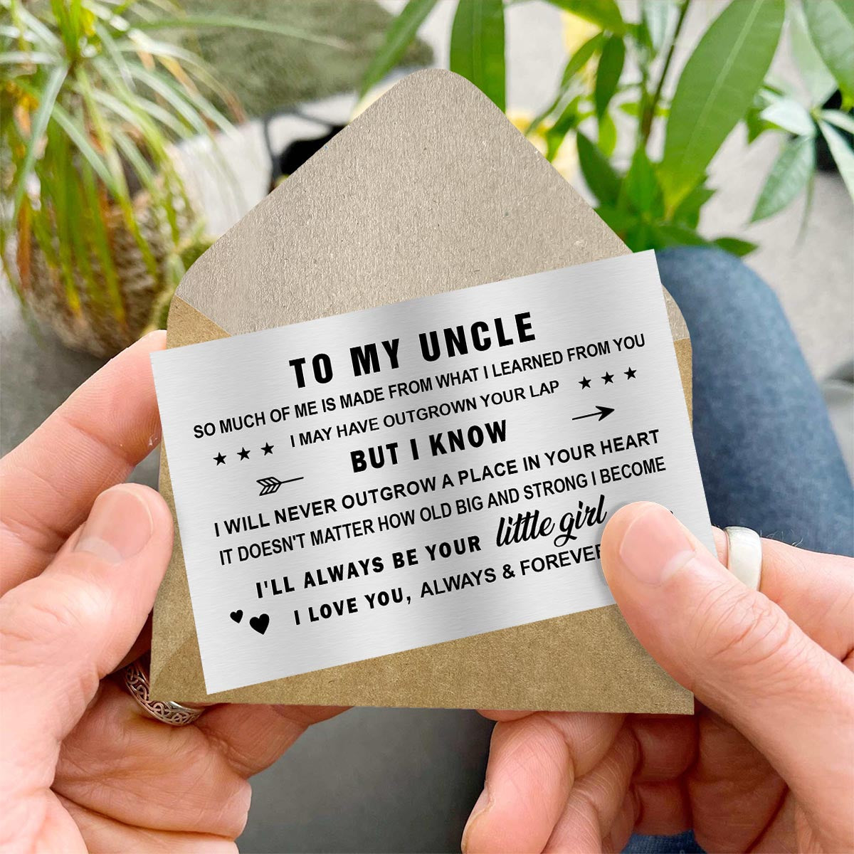 À mon papa - Cadeau pour papa, grand-mère, grand-père, maman, oncle, tante - Carte personnalisée à glisser dans un portefeuille