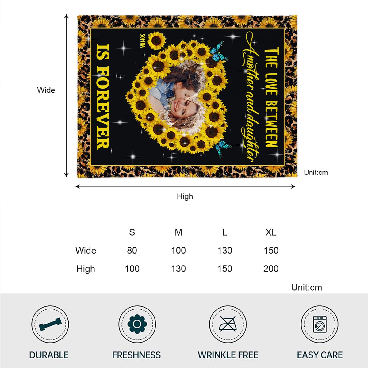 Chaque fois que tu touches ce cœur - Cadeau pour maman, épouse - Couverture personnalisée