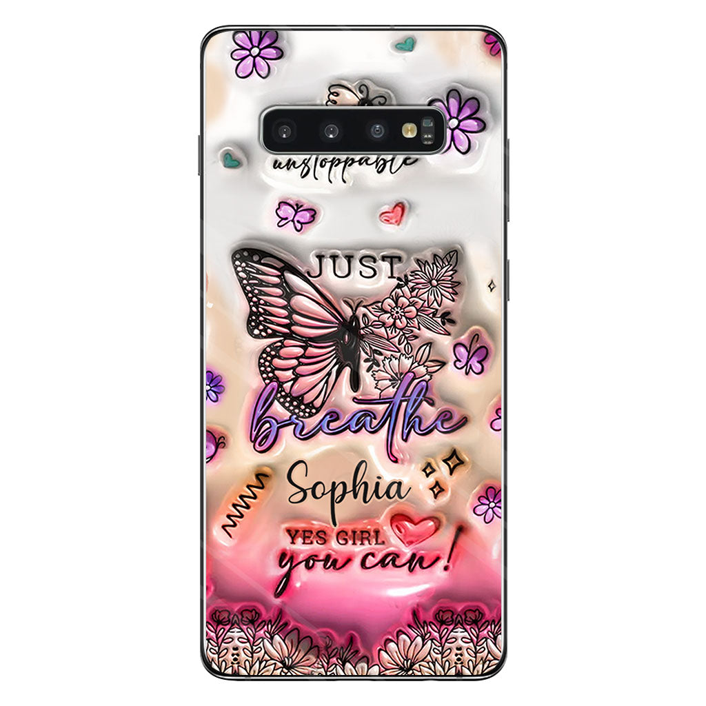 Positive Affirmations Butterfly - Personalized Butterfly Clear Phone Case