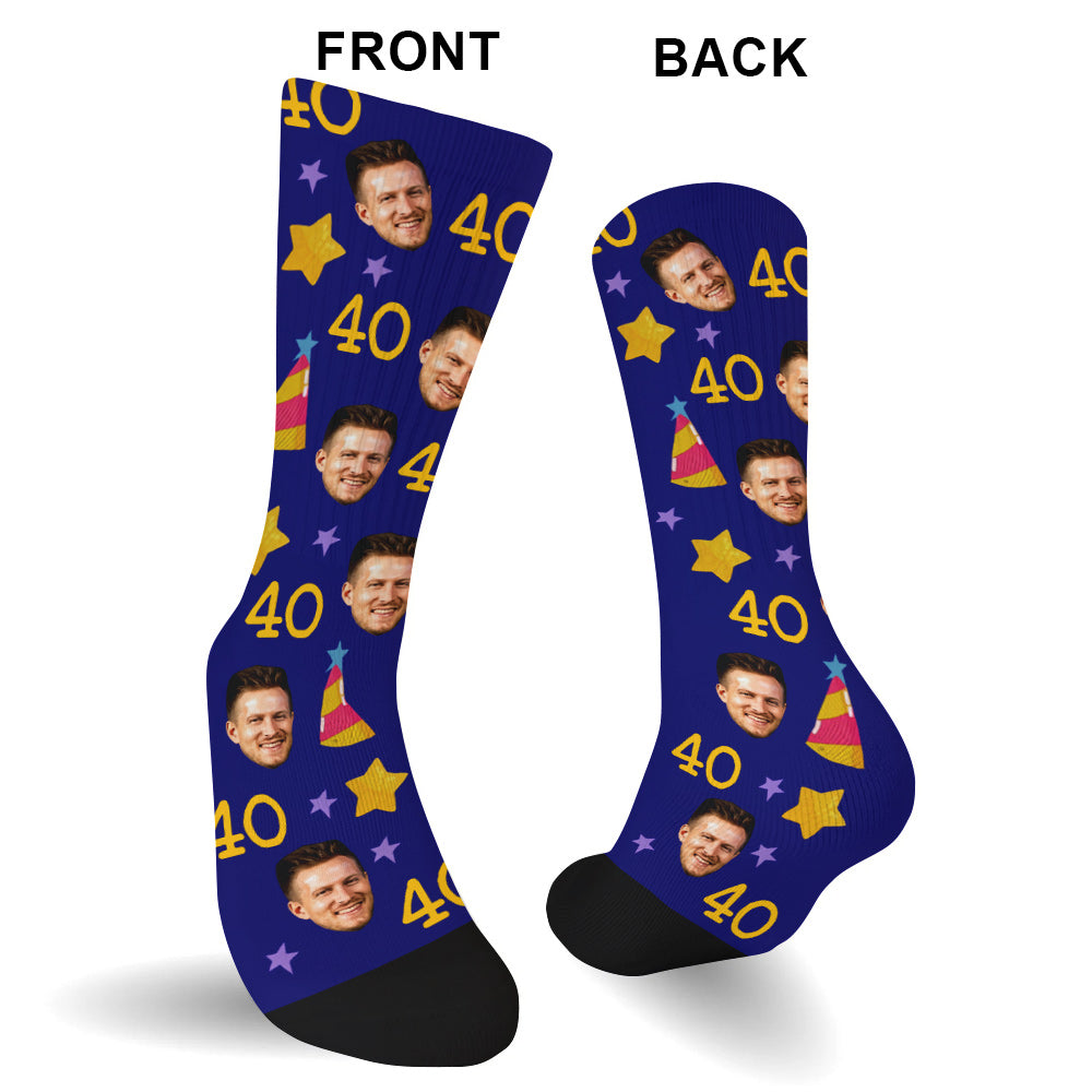 Custom Face Birthday Cake - Personalized Birthday Socks