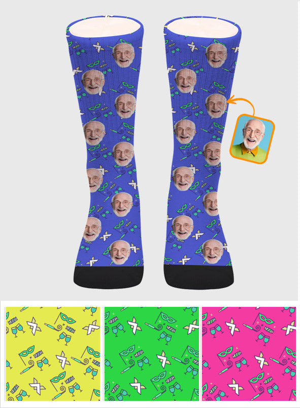 Chaussettes personnalisées pour grand-père - Motifs de fête personnalisés