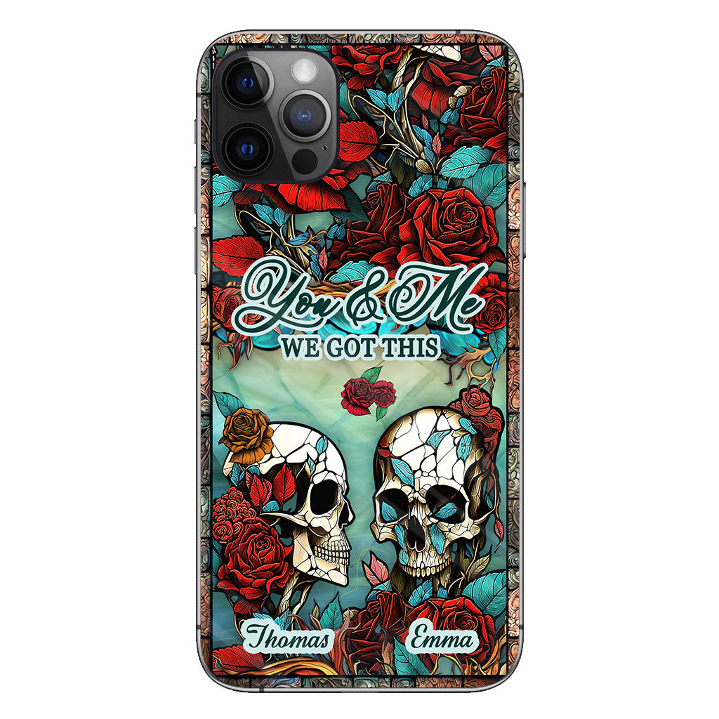 Couple de crânes - Cadeau crâne pour mari, femme, petit ami, petite amie - Coque de téléphone personnalisée