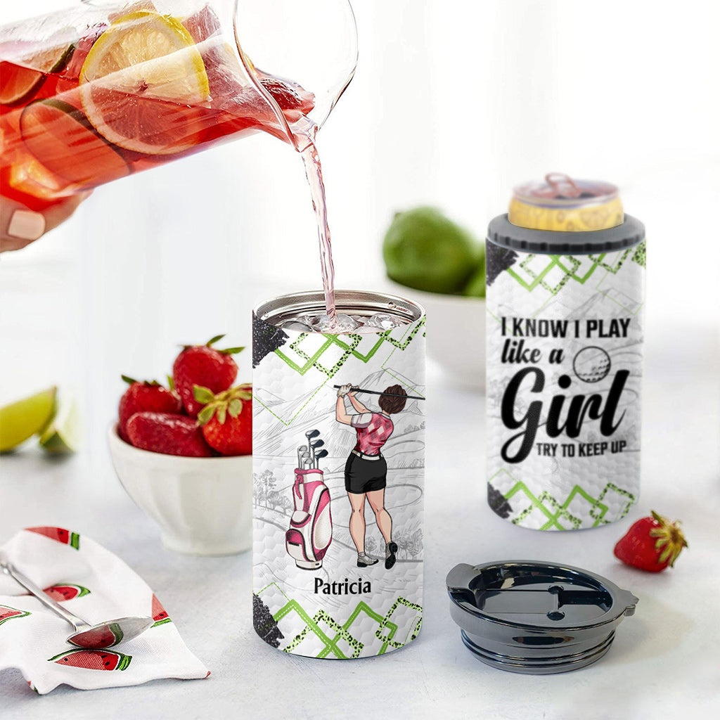 Cours de golf - Cadeau de golf pour elle, petite amie, épouse, fille - Refroidisseur de canettes personnalisé