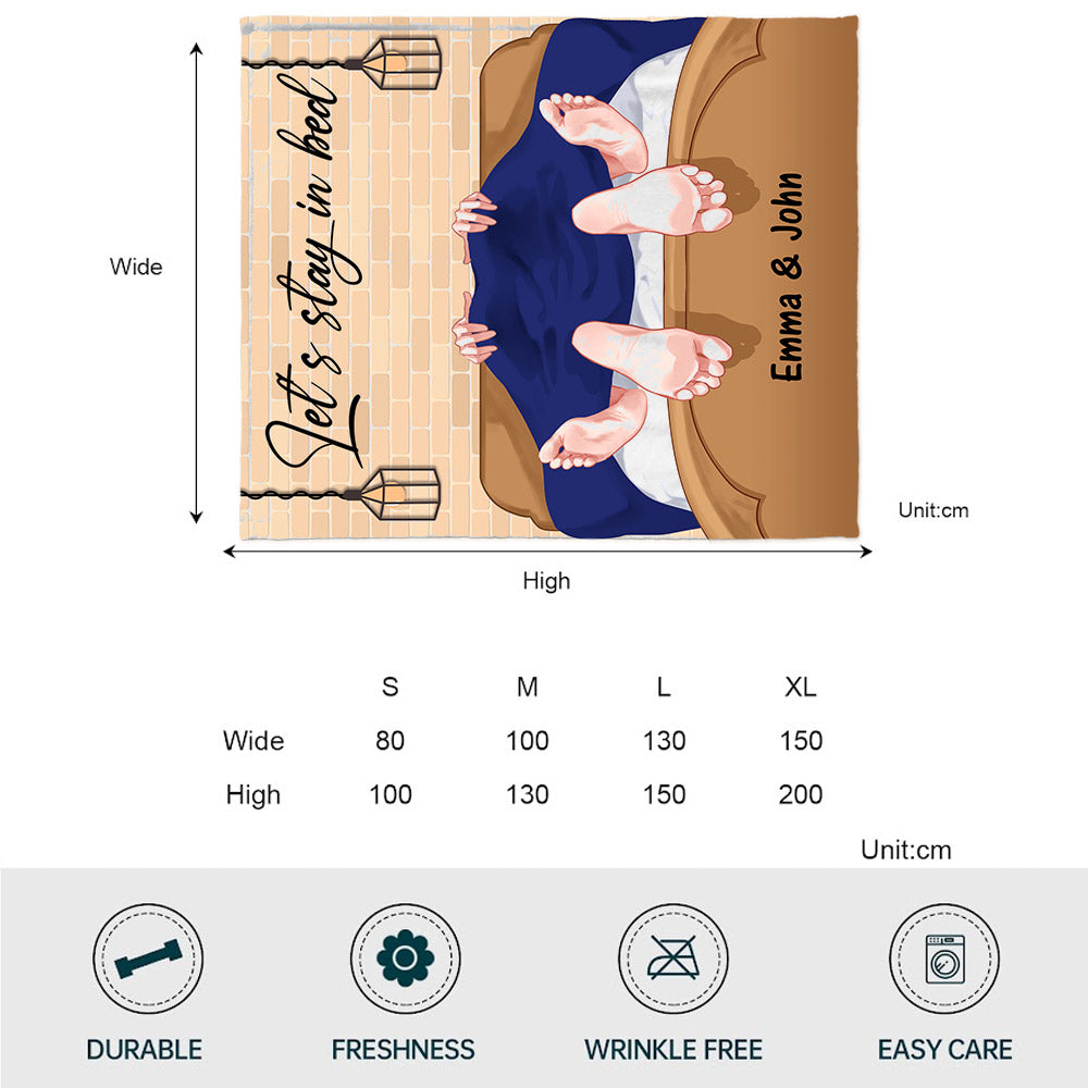 Restons au lit - Couverture personnalisée pour couples