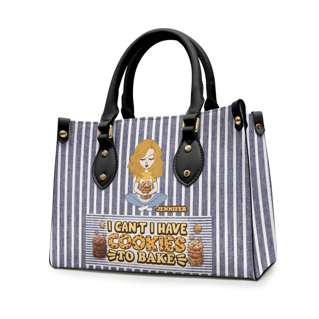 Je ne peux pas, j'ai des biscuits à faire cuire ! - Sac à main en cuir personnalisé pour la pâtisserie