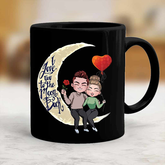 Je t'aime jusqu'à la lune et retour - Mug personnalisé pour couple