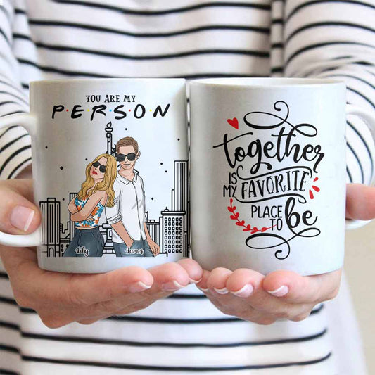 Être ensemble, c'est mon endroit préféré - Mug personnalisé pour couple