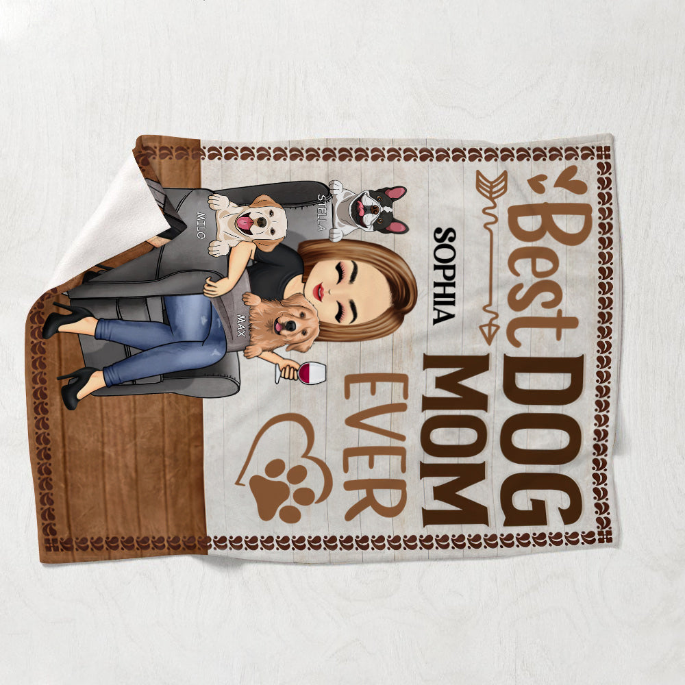 Best Dog Mom Ever - Personalized Blanket