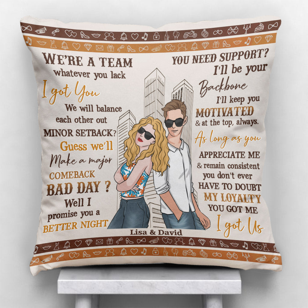 Nous sommes une équipe - Coussin décoratif personnalisé pour couples