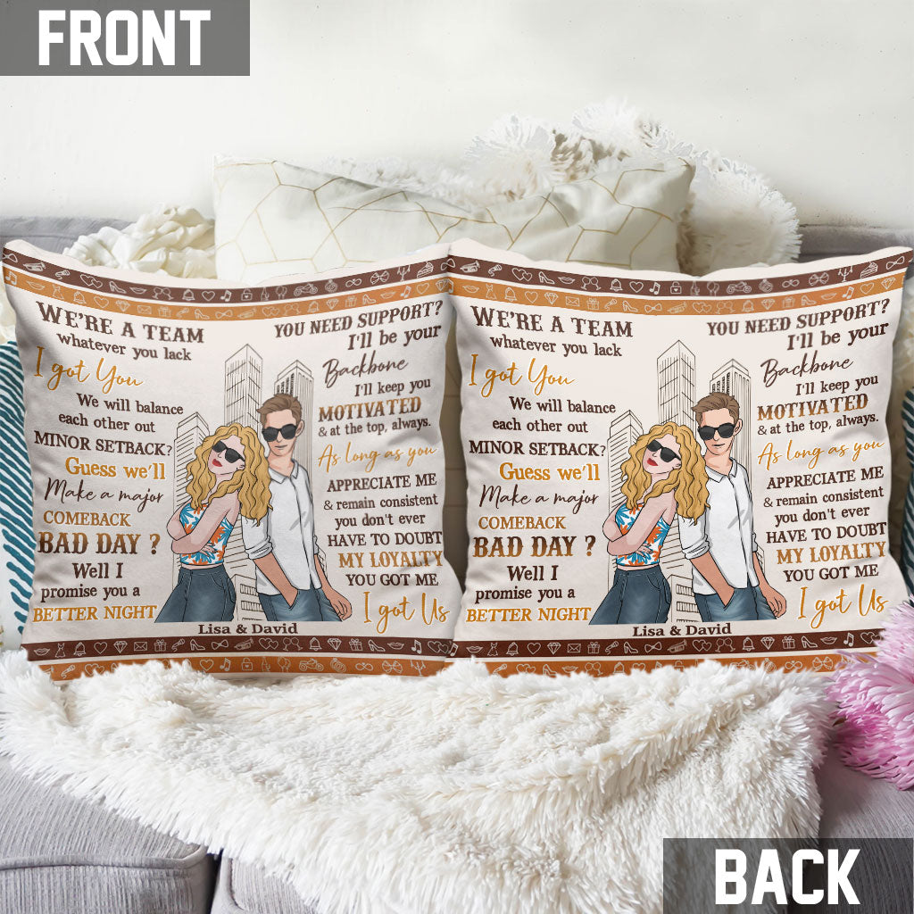 Nous sommes une équipe - Coussin décoratif personnalisé pour couples