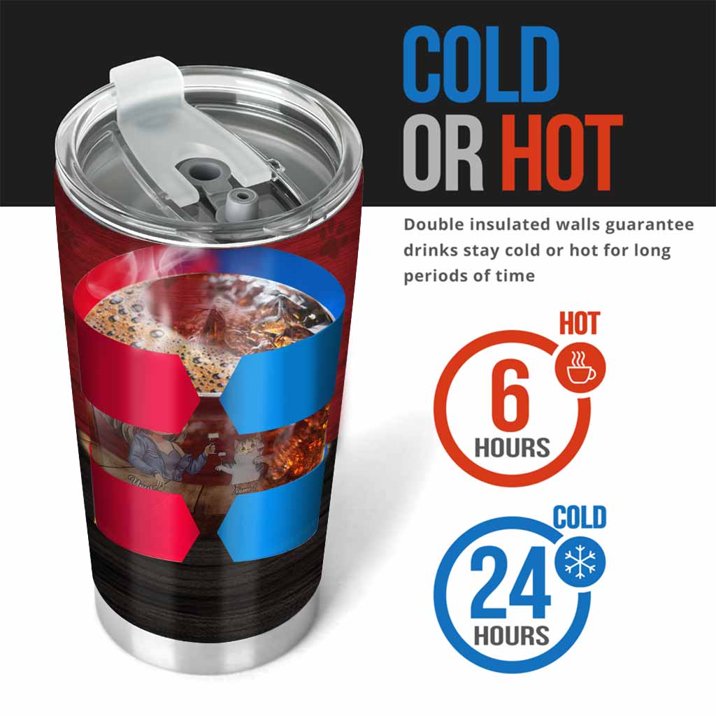 Gobelet isotherme personnalisé « Chats, vin et tout va bien »