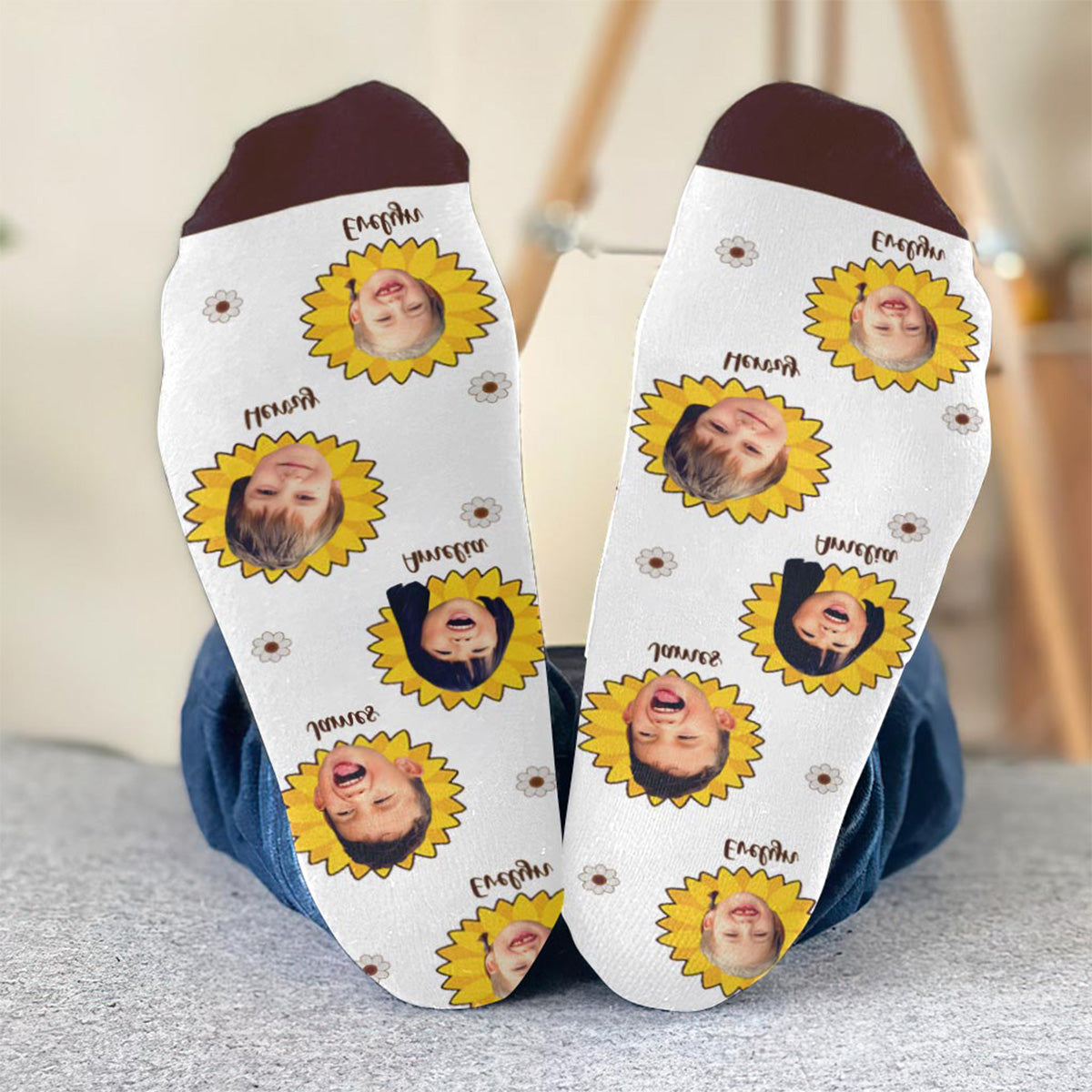 Bonjour Soleil - Chaussettes personnalisées pour la fête des mères