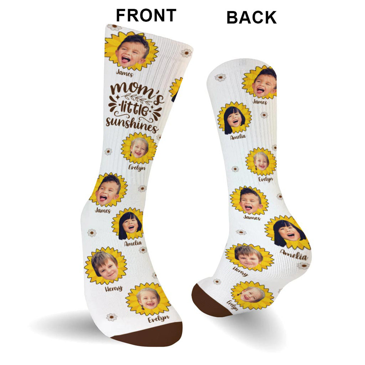 Bonjour Soleil - Chaussettes personnalisées pour la fête des mères