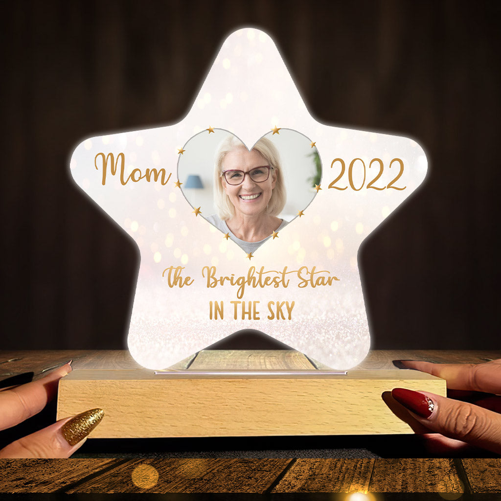 L'étoile la plus brillante du ciel - Plaque lumineuse personnalisée en forme de maman pour la fête des mères
