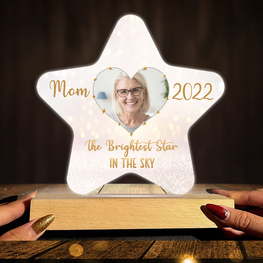 L'étoile la plus brillante du ciel - Plaque lumineuse personnalisée en forme de maman pour la fête des mères