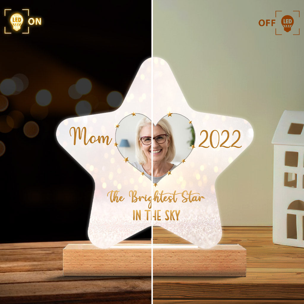 L'étoile la plus brillante du ciel - Plaque lumineuse personnalisée en forme de maman pour la fête des mères